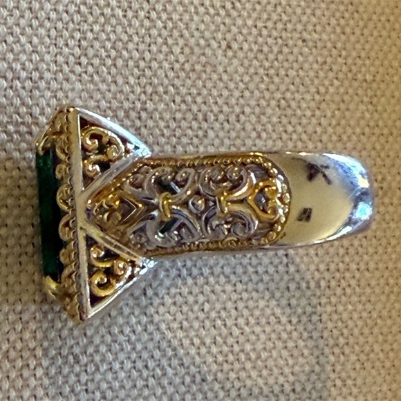 Michael Valitutti Gems En Vogue Czarina Green Quartz Emerald Sterling Ring Sz 9 - Picture 5 of 9